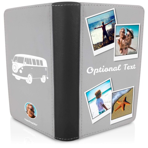 (UK Standard 21cm) (Camper Van Icon) Grey (Optional Personalised Gift Text)