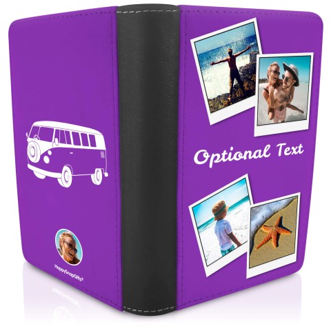 (UK Standard 21cm) (Camper Van Icon) Purple (Optional Personalised Gift Text)