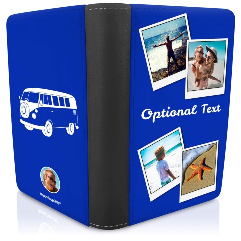 (UK Standard 21cm) (Camper Van Icon) Royal Blue (Optional Personalised Gift Text)