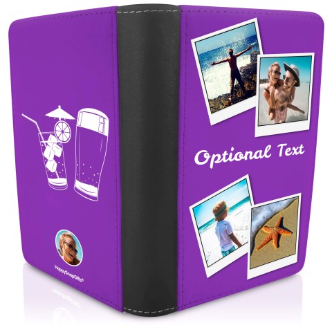 (UK Standard 21cm) (Drinks Icon) Purple (Optional Personalised Gift Text)