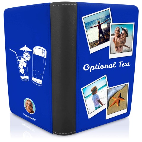 (UK Standard 21cm) (Drinks Icon) Royal Blue (Optional Personalised Gift Text)
