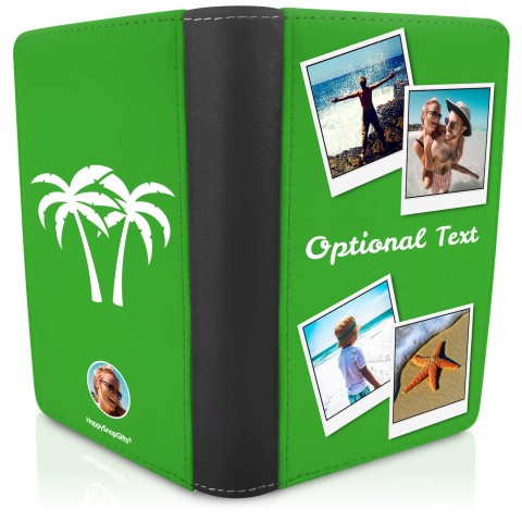 (UK Standard 21cm) (Palm Trees Icon) Bright Green (Optional Personalised Gift Text)