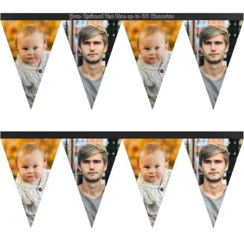 - 1 Metre with 8 Flags (20cm) Black Mock Suede Polyester Fabric (Optional Personalised Gift Text)
