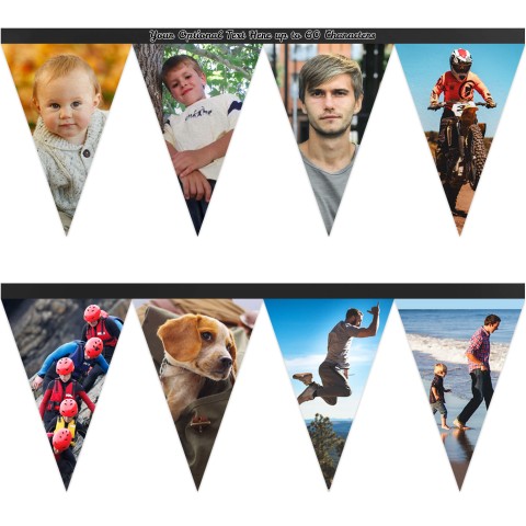 - 1 Metre with 8 Flags (20cm) Black Mock Suede Polyester Fabric (Optional Personalised Gift Text)