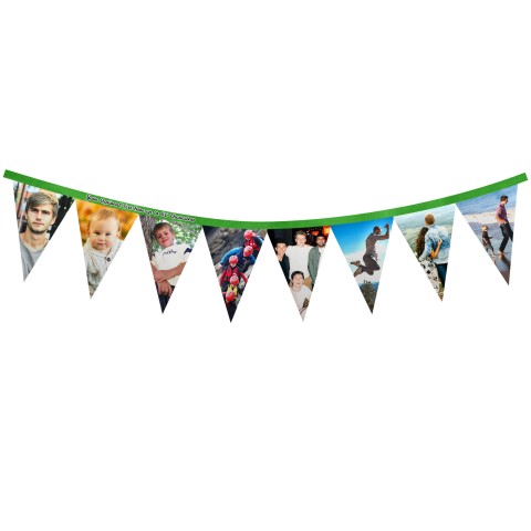 - 1 Metre with 8 Flags (20cm) - Bright Green Mock Suede Polyester Fabric (Personalised with Text)