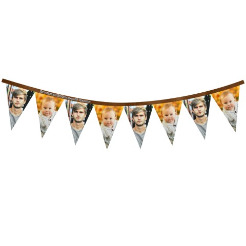- 1 Metre with 8 Flags (20cm) Brown Mock Suede Polyester Fabric (Personalised with Text)
