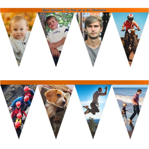 - 1 Metre with 8 Flags (20cm) Orange Mock Suede Polyester Fabric (Optional Personalised Gift Text)