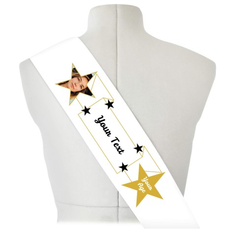 (180cm x 14cm) Black & Gold Mock Suede Polyester Fabric (Optional Personalised Gift Text)
