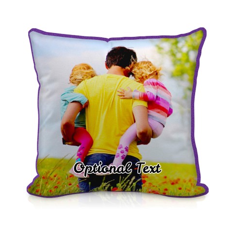 (25cm Square) - Purple Fleece Fabric with Removable Cover (Zip) (Optional Personalised Gift Text)