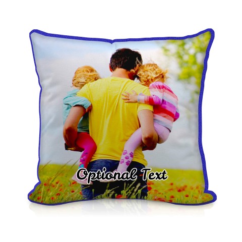 (25cm Square) - Royal Blue Fleece Fabric with Removable Cover (Zip) (Optional Personalised Gift Text)