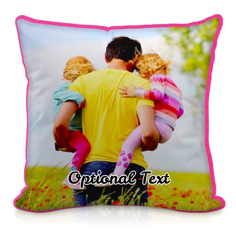 (Square 40cm) - Fuchsia Pink Fleece Fabric with Organic Lavender with Removable Cover (Zip) (Optional Personalised Gift Text)