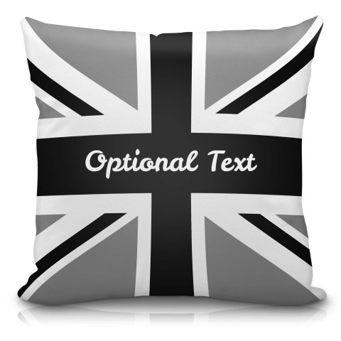 (40cm) with Black and White Union Jack Design Soft Velvet Polyester Fabric