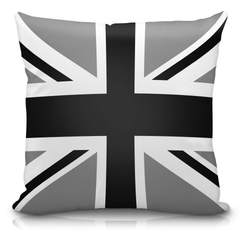 (40cm) with Black and White Union Jack Design Soft Velvet Polyester Fabric (Optional Personalised Gift Text)