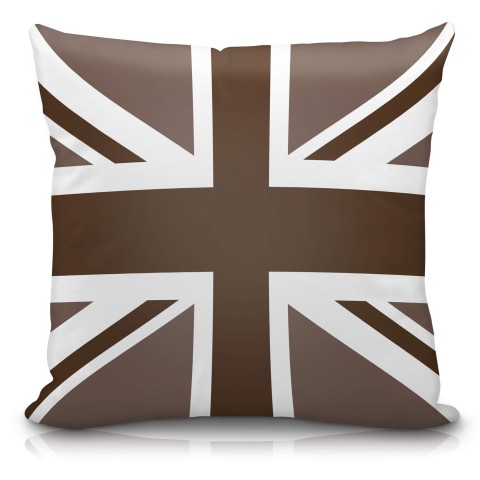 (40cm) with Brown Union Jack Design Soft Velvet Polyester Fabric (Optional Personalised Gift Text)