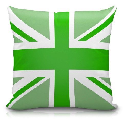 (40cm) with Green Union Jack Design Soft Velvet Polyester Fabric (Optional Personalised Gift Text)