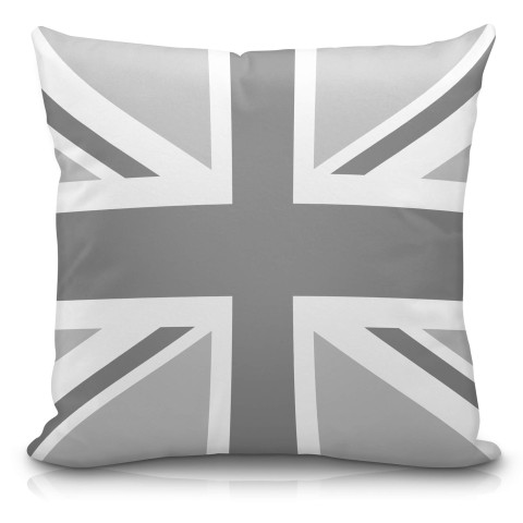 (40cm) with Grey Union Jack Design Soft Velvet Polyester Fabric (Optional Personalised Gift Text)