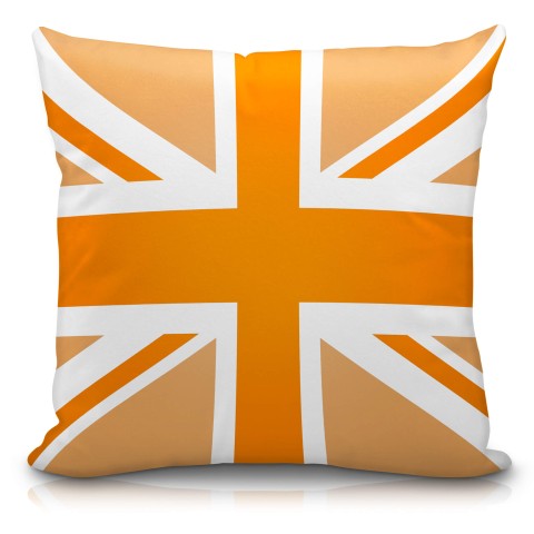 (40cm) with Orange Union Jack Design Soft Velvet Polyester Fabric (Optional Personalised Gift Text)