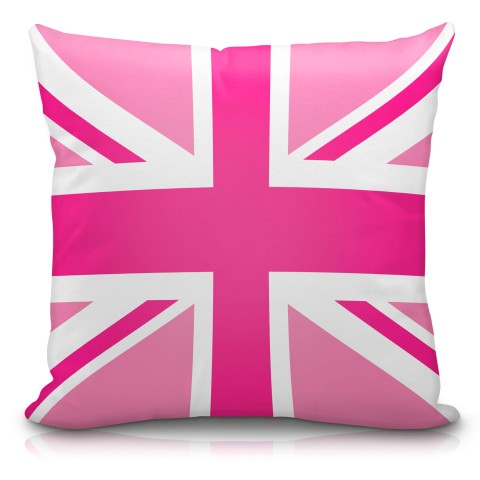(40cm) with Pink Union Jack Design Soft Velvet Polyester Fabric (Optional Personalised Gift Text)