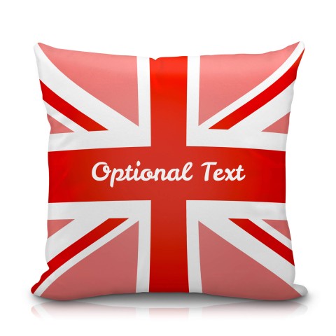 (25cm Square) with Red Union Jack Design Soft Velvet Polyester Fabric