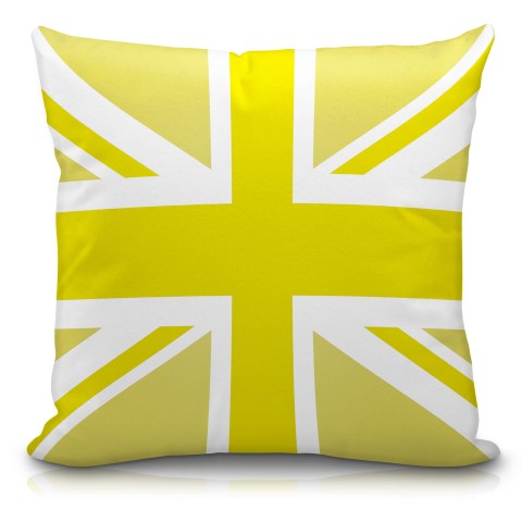 (40cm) with Yellow Union Jack Design Soft Velvet Polyester Fabric (Optional Personalised Gift Text)