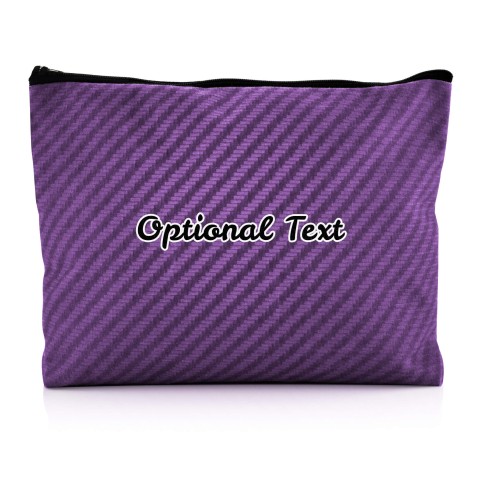 - Large - Carbon Fibre Design Purple Water Resistant Polyester Rip-Stop Fabric (Optional Personalised Gift Text)