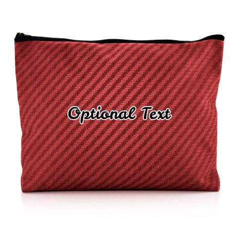 - Large - Carbon Fibre Design Red Water Resistant Polyester Rip-Stop Fabric (Optional Personalised Gift Text)