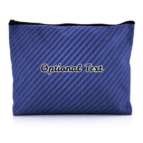 - Large - Carbon Fibre Design Royal Blue Water Resistant Polyester Rip-Stop Fabric (Optional Personalised Gift Text)