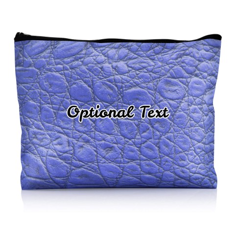 - Large - Crocodile Leather Design Royal Blue Water Resistant Polyester Rip-Stop Fabric (Optional Personalised Gift Text)