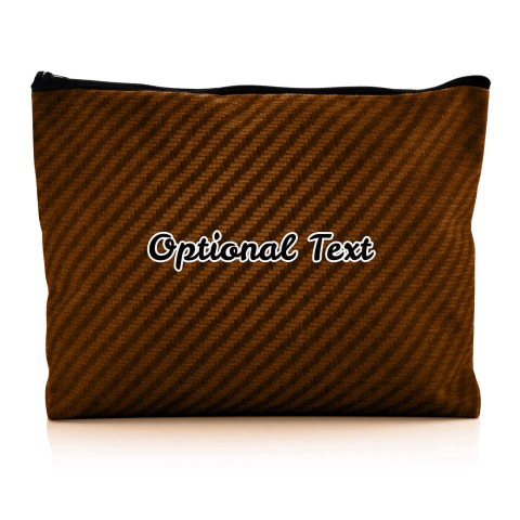 - Large - Carbon Fibre Design Brown Water Resistant Polyester Rip-Stop Fabric (Optional Personalised Gift Text)