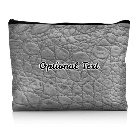 - Large - Crocodile Leather Design Grey Water Resistant Polyester Rip-Stop Fabric (Optional Personalised Gift Text)