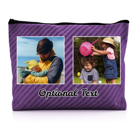 - Large - Carbon Fibre Design Purple Water Resistant Polyester Rip-Stop Fabric (Optional Personalised Gift Text)