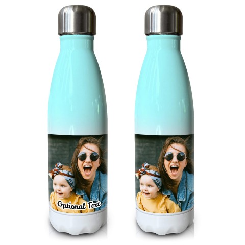 Mint Green Gradient (500ml) with 1 Photo Printed Front & Back (Optional Personalised Gift Text)