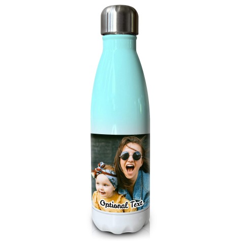 Mint Green Gradient (500ml) with 1 Wrapped Around Image (Optional Personalised Gift Text)