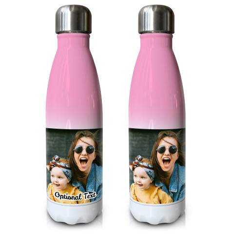 Pink Gradient (500ml) with 1 Photo Printed Front & Back (Optional Personalised Gift Text)