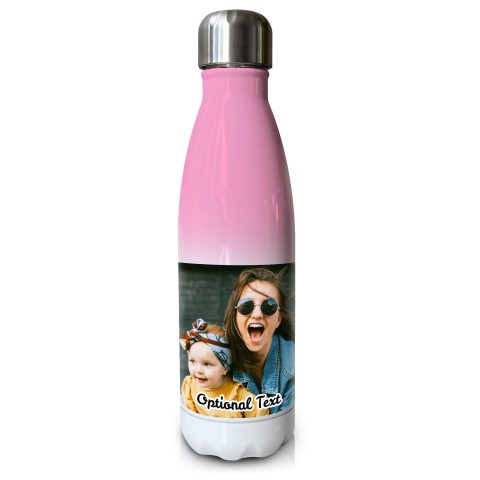 Pink Gradient (500ml) with 1 Wrapped Around Image (Optional Personalised Gift Text)