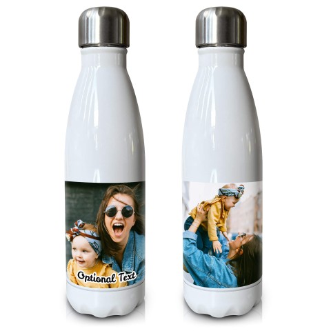 White with 2 Photos Printed Front & Back (Optional Personalised Gift Text)
