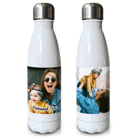 White with 2 Photos Printed Front & Back (Optional Personalised Gift Text)