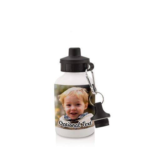 in White (400ml) with Screw Cap with 1 Wrapped Around Image (Optional Personalised Gift Text)