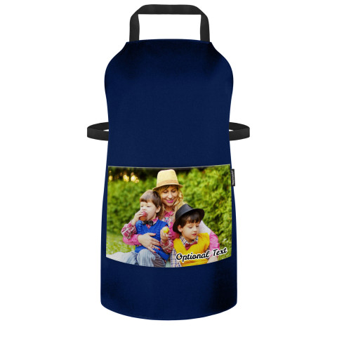 (70cm x 55cm) - Navy Blue Polycotton Fabric (Optional Personalised Gift Text) with Pocket for Photo Print