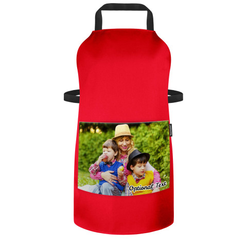(70cm x 55cm) - Red Polycotton Fabric (Optional Personalised Gift Text) with Pocket for Photo Print