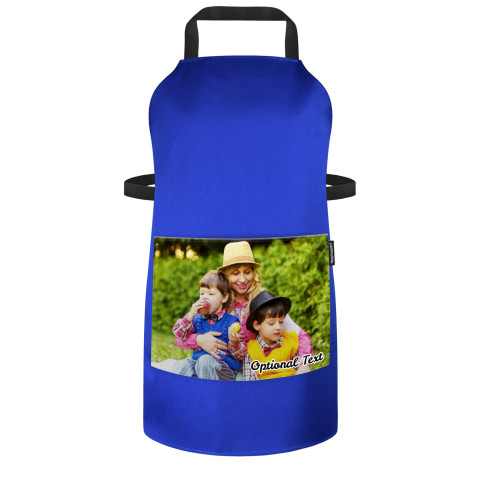 (70cm x 55cm) - Royal Blue Polycotton Fabric (Optional Personalised Gift Text) with Pocket for Photo Print