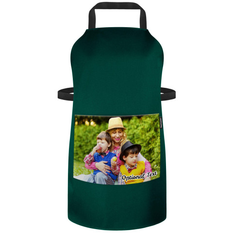 (90cm x 70cm) - Dark Green Polycotton Fabric (Optional Personalised Gift Text) with Pocket for Photo Print