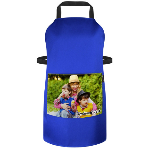(90cm x 70cm) - Royal Blue Polycotton Fabric (Optional Personalised Gift Text) with Pocket for Photo Print