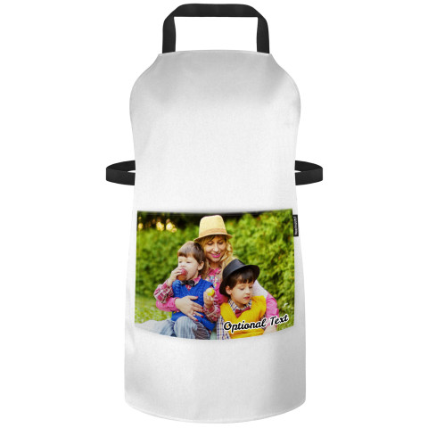 (90cm x 70cm) - White Polycotton Fabric (Optional Personalised Gift Text) with Pocket for Photo Print