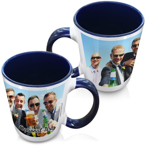 (XL 15oz Blue) with 1 Wrapped Around Image (Personalised with Text)