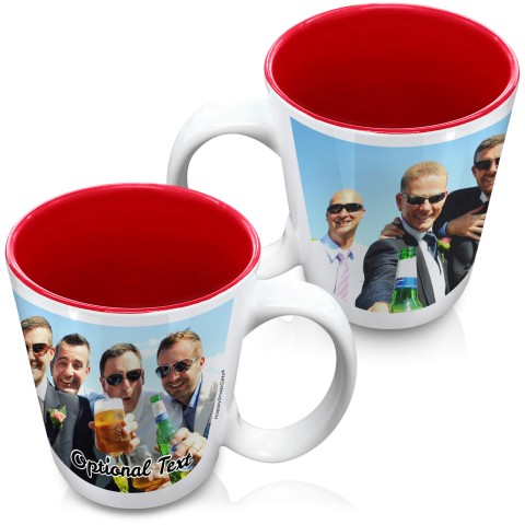 (XL 15oz Red) with 1 Wrapped Around Image (Personalised with Text)