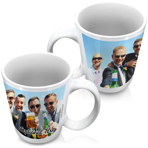 (XL 15oz White) with 1 Wrapped Around Image (Personalised with Text)
