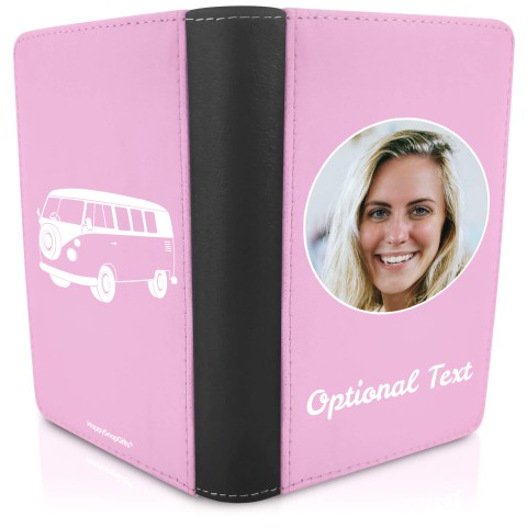 (UK Standard 21cm) (Camper Van Icon) Baby Pink (Optional Personalised Gift Text)