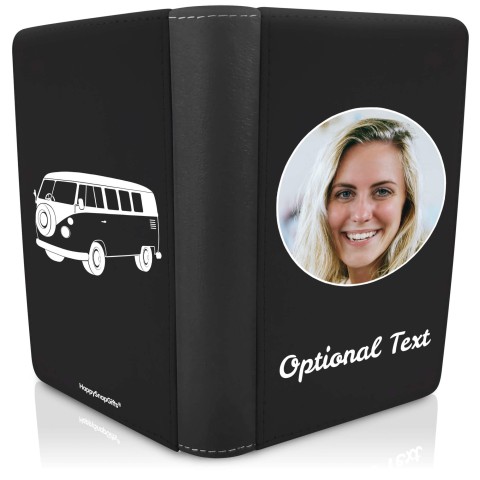 (UK Standard 21cm) (Camper Van Icon) Black (Optional Personalised Gift Text)