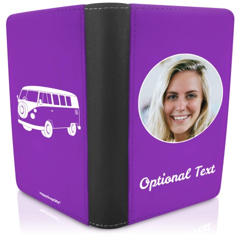 (UK Standard 21cm) (Camper Van Icon) Purple (Optional Personalised Gift Text)